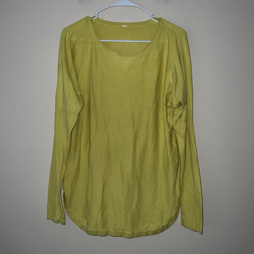 Lululemon Womens Ribbed Long Sleeves Shirt Yellow No Tag Medium Large